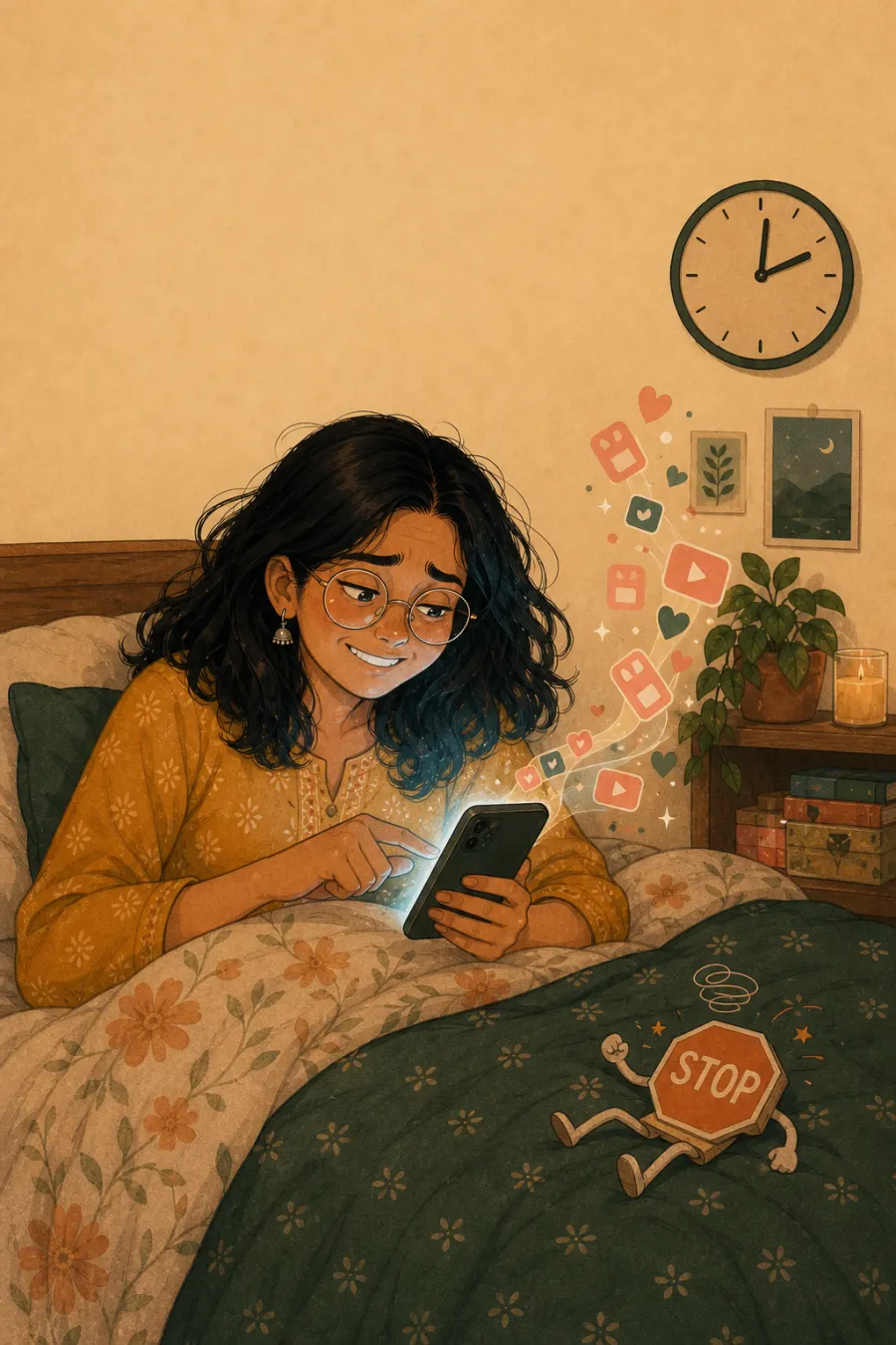 Late at night, Riya taps past her app limit in one second and keeps scrolling.